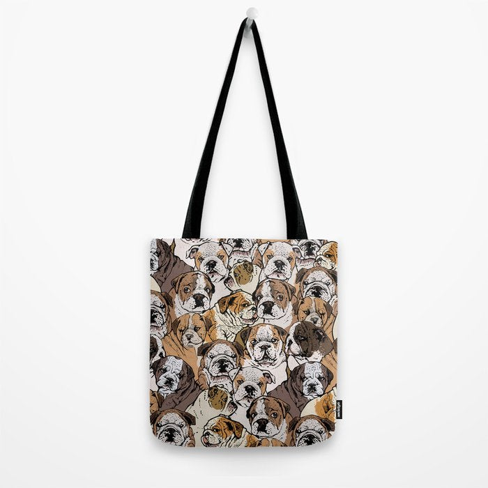 Social English Bulldog Tote Bag Gallery Image 2