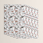 Woof endless love // white background red hearts continuous lined pair of dog breeds Wrapping Paper Gallery Image 3