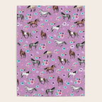 Purple Horse and Flower Print, Hand Drawn, Horse Illustration, Little Girls Decor Poster Gallery Image 4