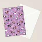 Purple Horse and Flower Print, Hand Drawn, Horse Illustration, Little Girls Decor Stationery Card Gallery Image 2