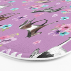 Purple Horse and Flower Print, Hand Drawn, Horse Illustration, Little Girls Decor Bath Mat Gallery Image 3