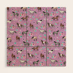 Purple Horse and Flower Print, Hand Drawn, Horse Illustration, Little Girls Decor Wood Wall Art Gallery Image 1