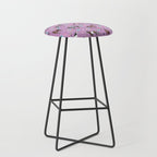 Purple Horse and Flower Print, Hand Drawn, Horse Illustration, Little Girls Decor Stool Gallery Image 1