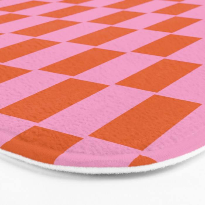 Rectangles in Pink and Red Bath Mat Gallery Image 3