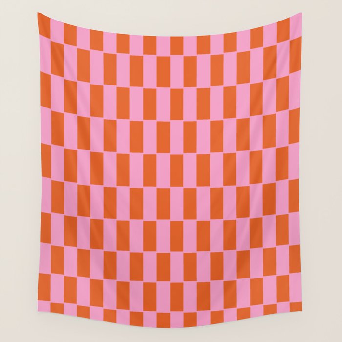 Rectangles in Pink and Red Wall Tapestry Gallery Image 4