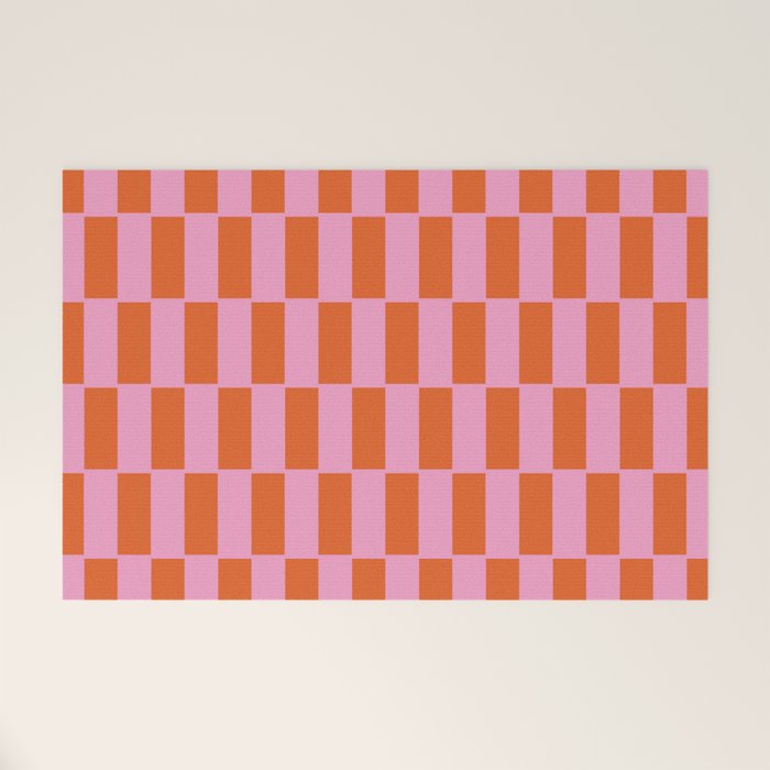 Rectangles in Pink and Red Welcome Mat Gallery Image 1