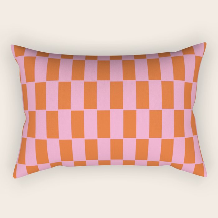 Rectangles in Pink and Red Rectangular Pillow Gallery Image 2