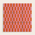 Rectangles in Pink and Red Wood Wall Art Gallery Image 1