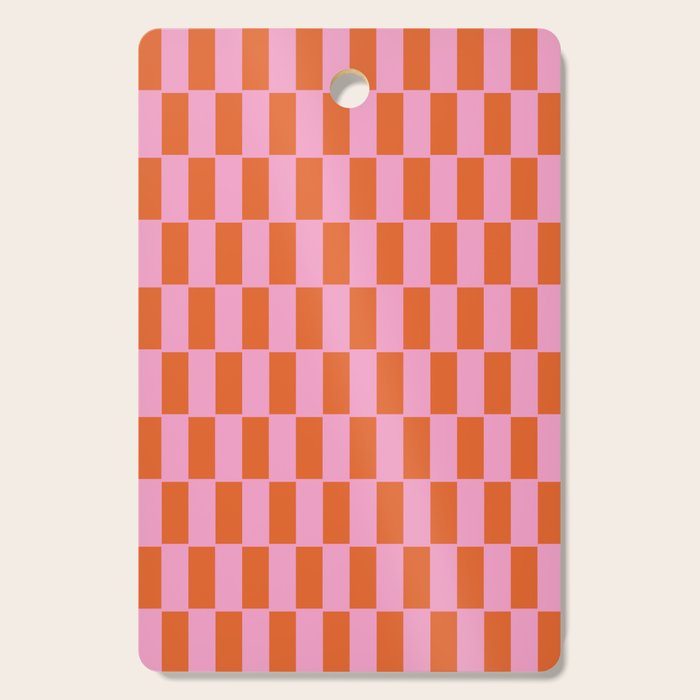 Rectangles in Pink and Red Cutting Board Gallery Image 1