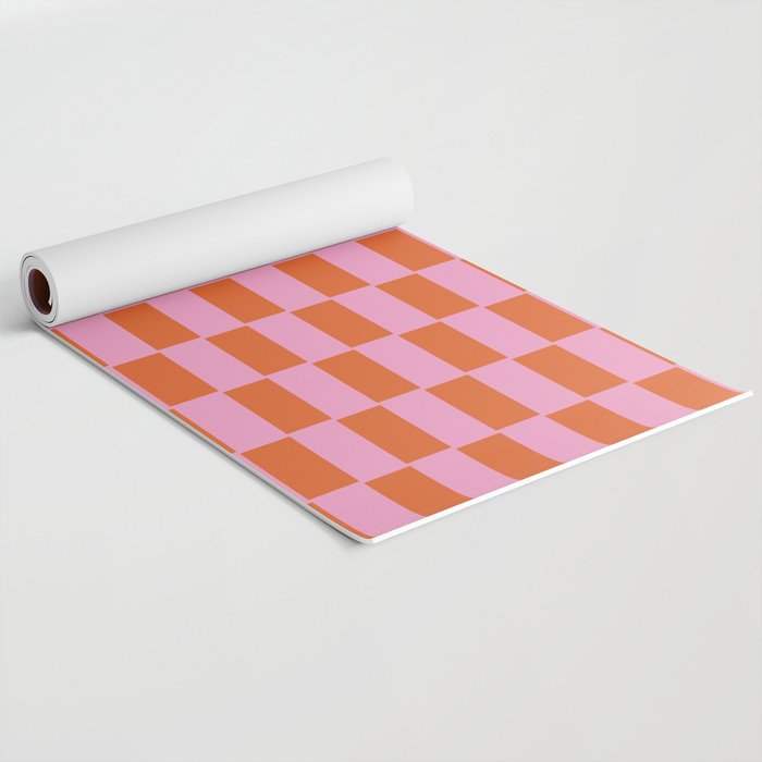 Rectangles in Pink and Red Yoga Mat Gallery Image 2