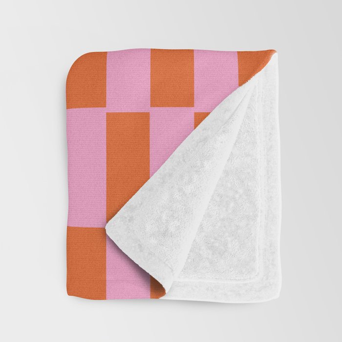Rectangles in Pink and Red Throw Blanket Gallery Image 3