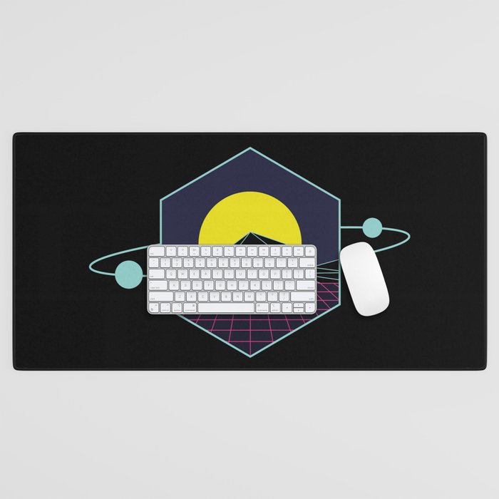 Outrun to the Sun / Spacewave / 80s Retro Desk Mat Gallery Image 1