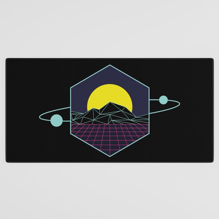 Outrun to the Sun / Spacewave / 80s Retro Desk Mat Gallery Image 3