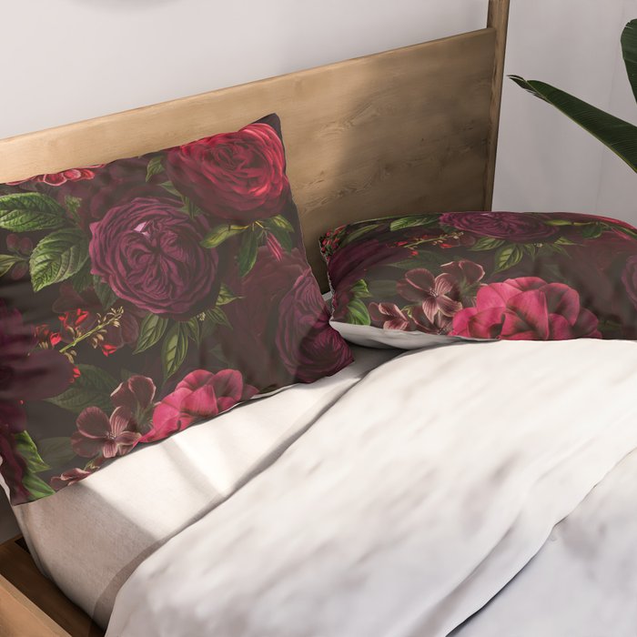 Vintage & Shabby Chic - Vintage & Shabby Chic - Mystical Night Roses Pillow Sham Gallery Image 2
