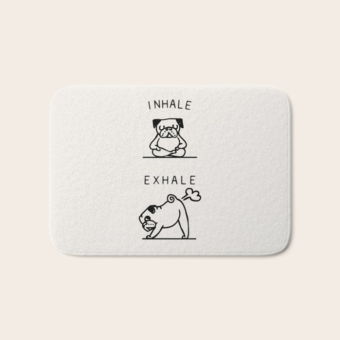 Inhale Exhale Pug Bath Mat Gallery Image 1