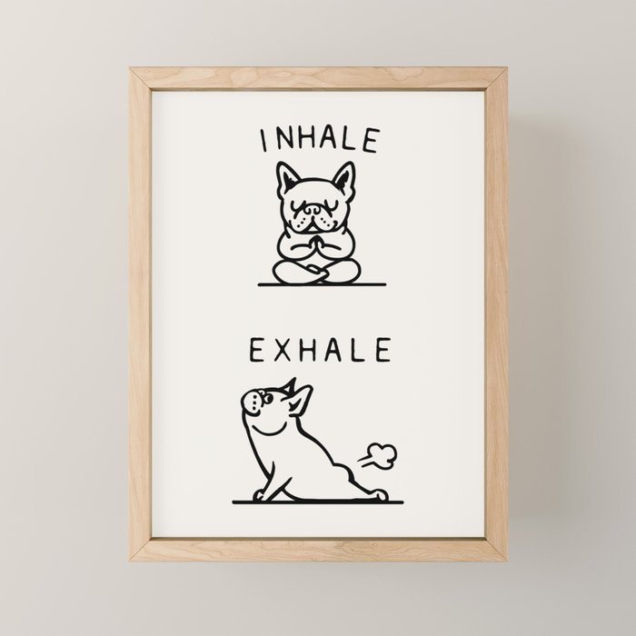 Inhale Exhale Frenchie Mini Art Print Gallery Image 1