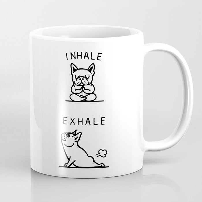 Inhale Exhale Frenchie Coffee Mug Gallery Image 1