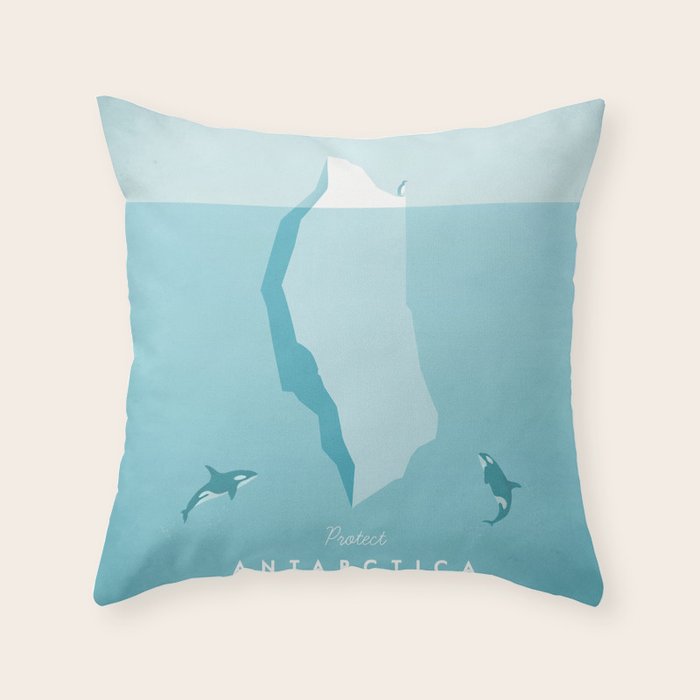 Vintage Travel Poster: Antarctica Throw Pillow Gallery Image 6