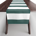 Vertical Stripes (Dark Green & White Pattern) Table Runner Gallery Image 1