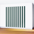 Vertical Stripes (Dark Green & White Pattern) Wall Mural Gallery Image 2