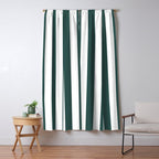 Vertical Stripes (Dark Green & White Pattern) Window Curtain Gallery Image 5