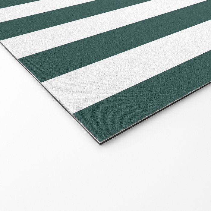 Vertical Stripes (Dark Green & White Pattern) Welcome Mat Gallery Image 2