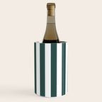 Vertical Stripes (Dark Green & White Pattern) Wine Chiller Gallery Image 3
