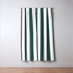 Vertical Stripes (Dark Green & White Pattern) Window Curtain Gallery Image 3