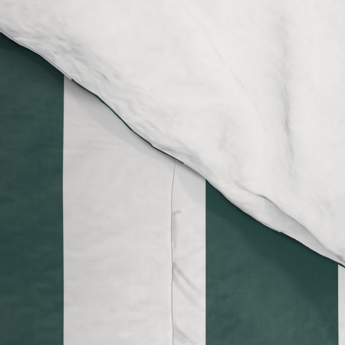 Vertical Stripes (Dark Green & White Pattern) Comforter Gallery Image 4