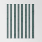Vertical Stripes (Dark Green & White Pattern) Throw Blanket Gallery Image 2