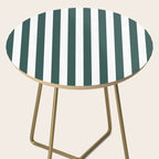 Vertical Stripes (Dark Green & White Pattern) Side Table Gallery Image 2