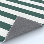 Vertical Stripes (Dark Green & White Pattern) Rug Gallery Image 4