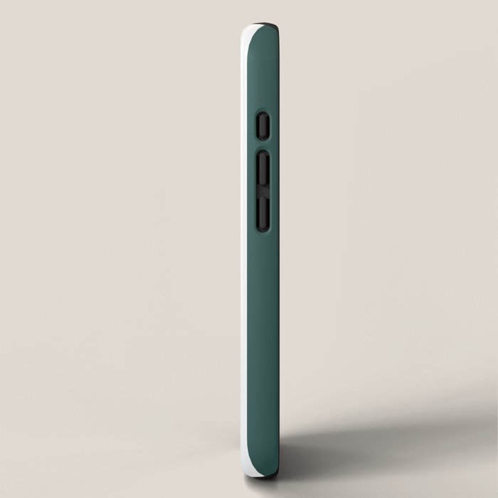 Vertical Stripes (Dark Green & White Pattern) iPhone Case Gallery Image 2