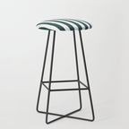 Vertical Stripes (Dark Green & White Pattern) Stool Gallery Image 1
