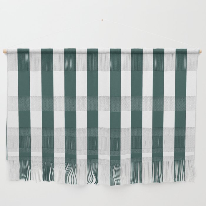 Vertical Stripes (Dark Green & White Pattern) Wall Hanging Gallery Image 1