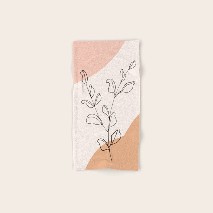 Eucalyptus Line Art Bath Towel Gallery Image 1