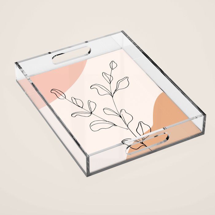 Eucalyptus Line Art Acrylic Tray Gallery Image 1