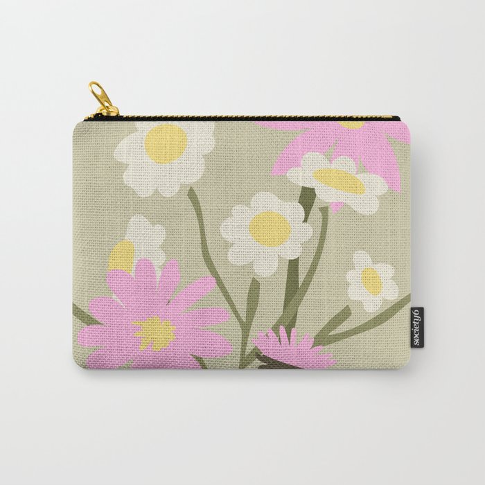 Flower Market, Rome, Pastel floral art Carry All Pouch Gallery Image 1