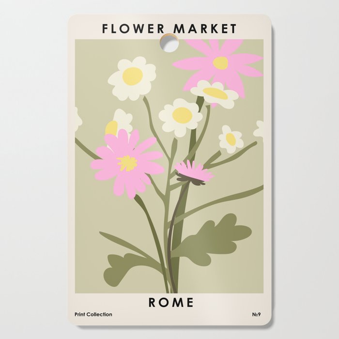 Flower Market, Rome, Pastel floral art Cutting Board Gallery Image 1