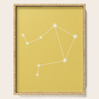 Libra Zodiac Star Constellation Line Art Soft Yellow Serving Tray Gallery Image 1