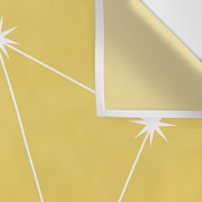 Libra Zodiac Star Constellation Line Art Soft Yellow Wall Tapestry Gallery Image 3