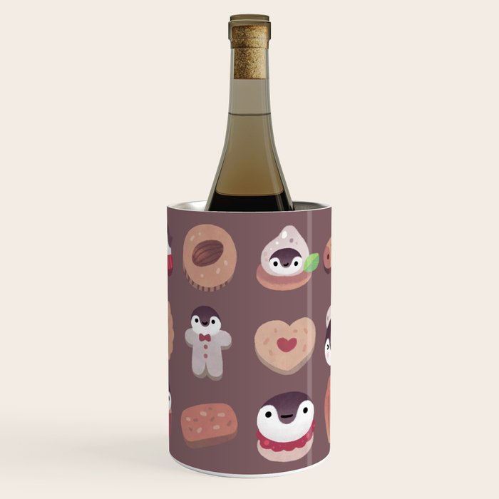 Cookie & cream & penguin - brown  pattern Wine Chiller Gallery Image 1