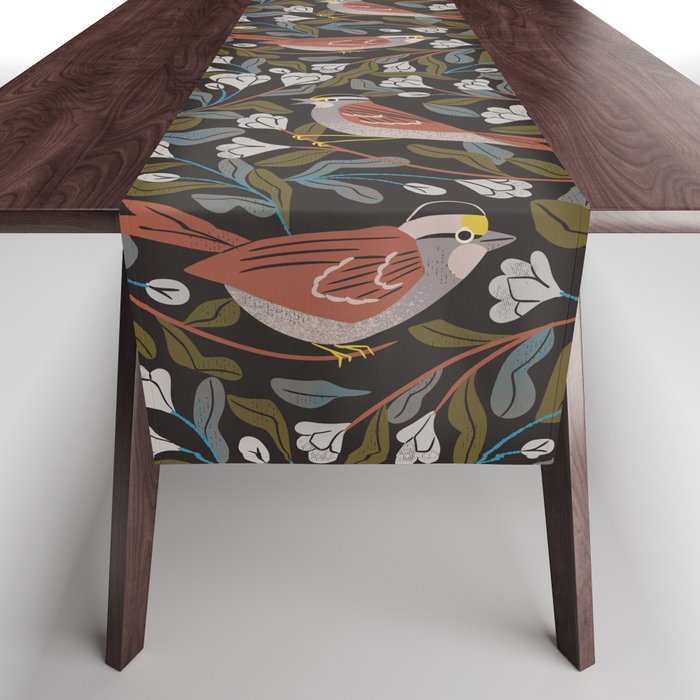 Sparrows And Apple Blossoms Table Runner Gallery Image 1