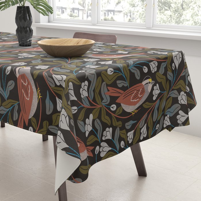 Sparrows And Apple Blossoms Tablecloth Gallery Image 3