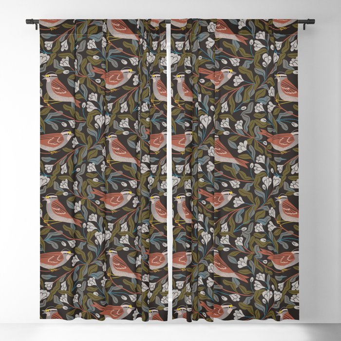 Sparrows And Apple Blossoms Window Curtain Gallery Image 5