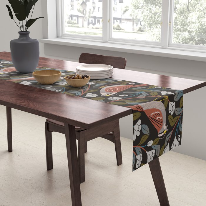 Sparrows And Apple Blossoms Table Runner Gallery Image 2
