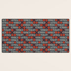 Red & Blue Hand-drawn Pattern #2 Desk Mat Gallery Image 3