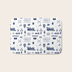 Railroad Symbols // Navy Blue Bath Mat Gallery Image 1