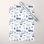 Railroad Symbols // Navy Blue Wrapping Paper Gallery Image 1