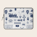 Railroad Symbols // Navy Blue Laptop Sleeve Gallery Image 1